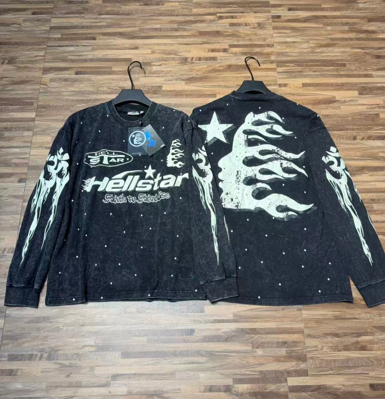 Hellstar Rhinestone Long Sleeve Shirt Black