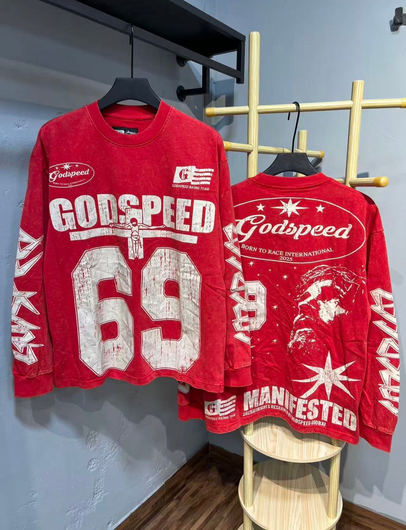 Godspeed Manifested Long Sleeve Shirt Red