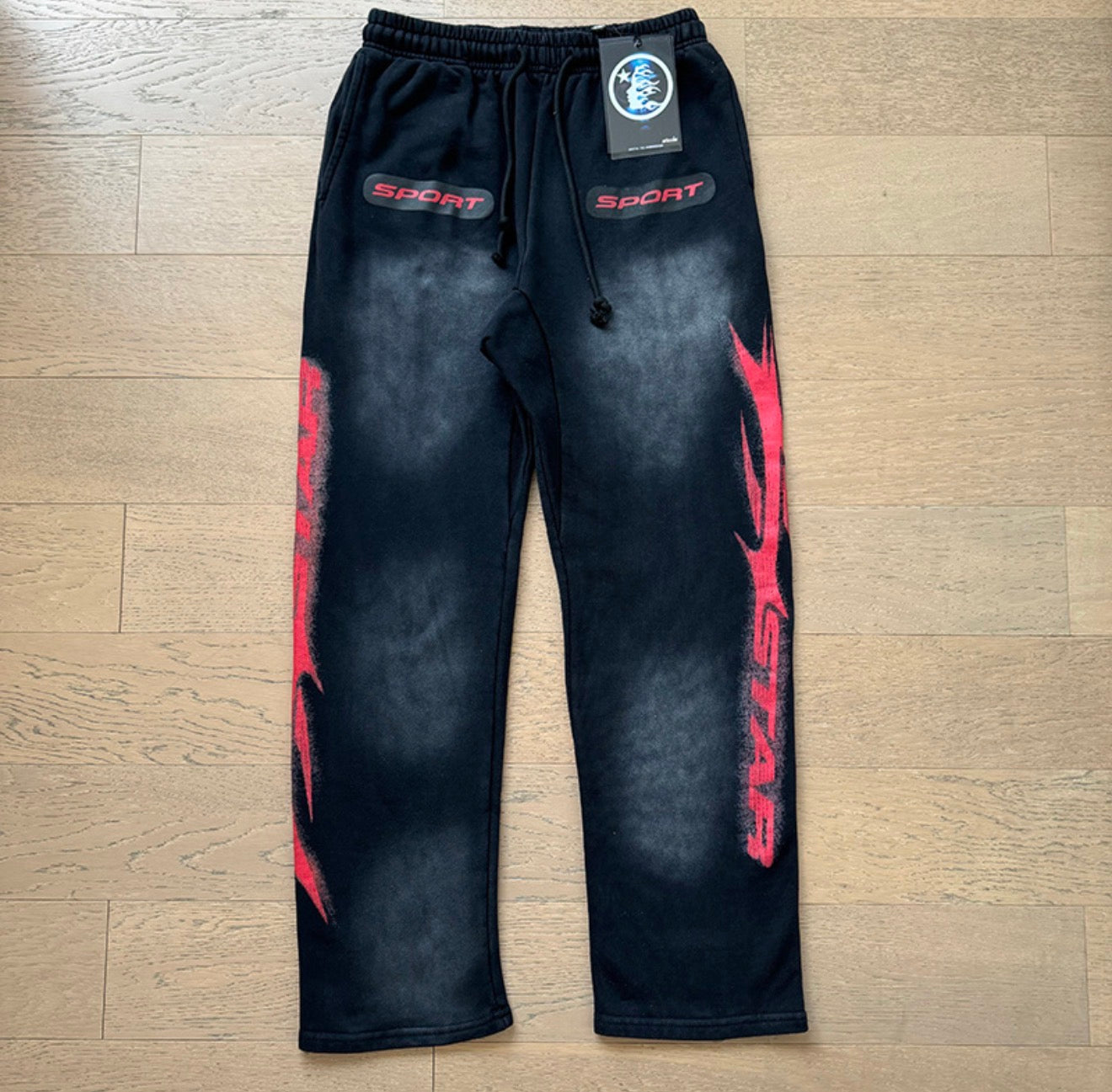 Hellstar Washed Sweatpants Black/Red