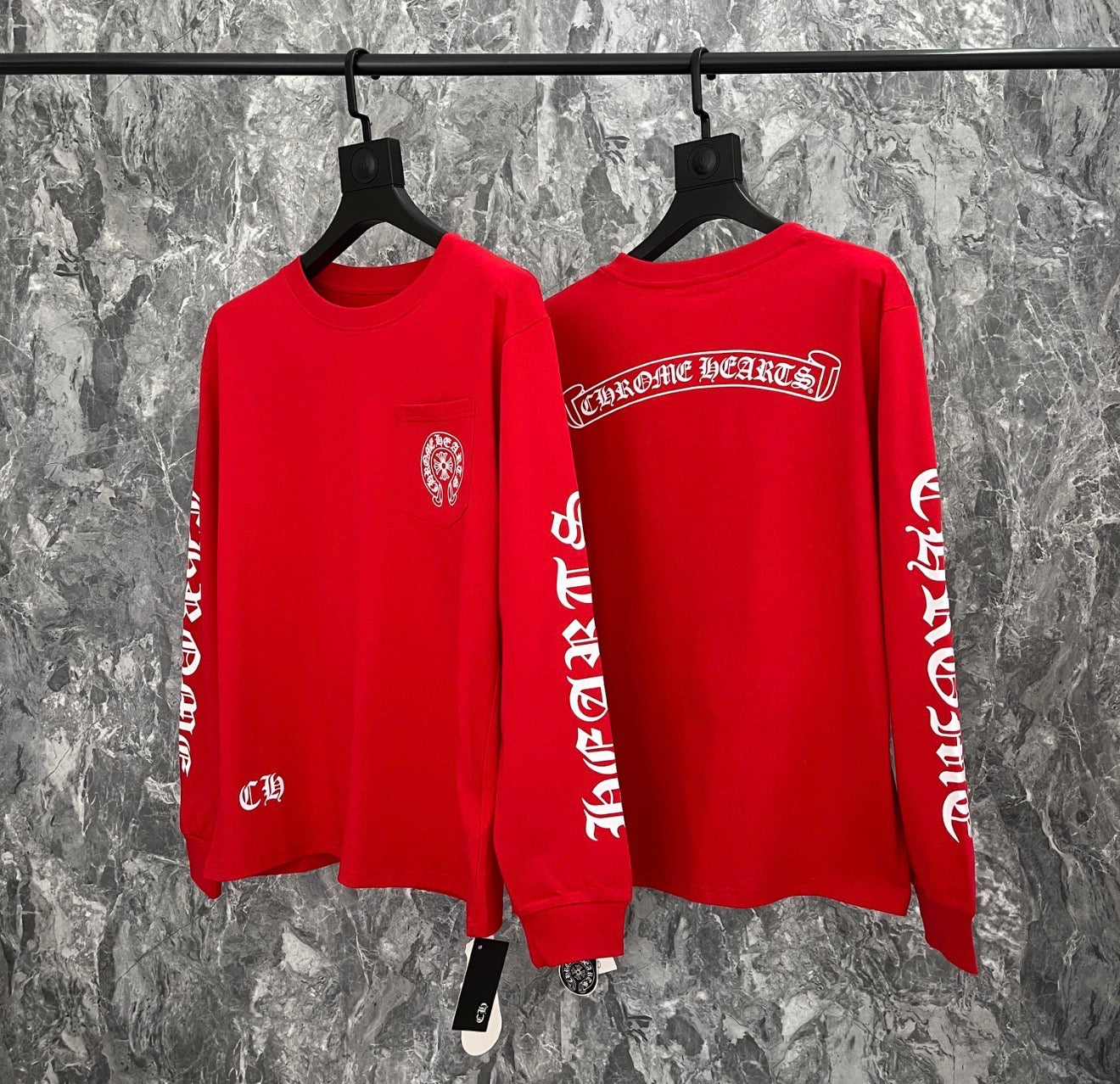Chrome Hearts Corner Long Sleeve Shirt Red