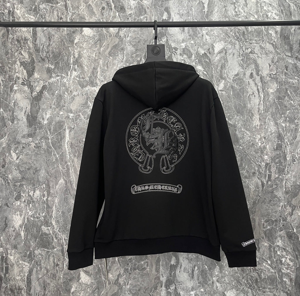 Chrome Hearts Corner Zip Up Hoodie Black