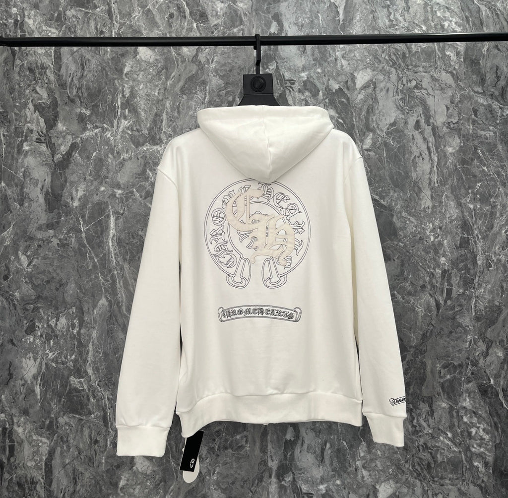 Chrome Hearts Corner Zip Up Hoodie White