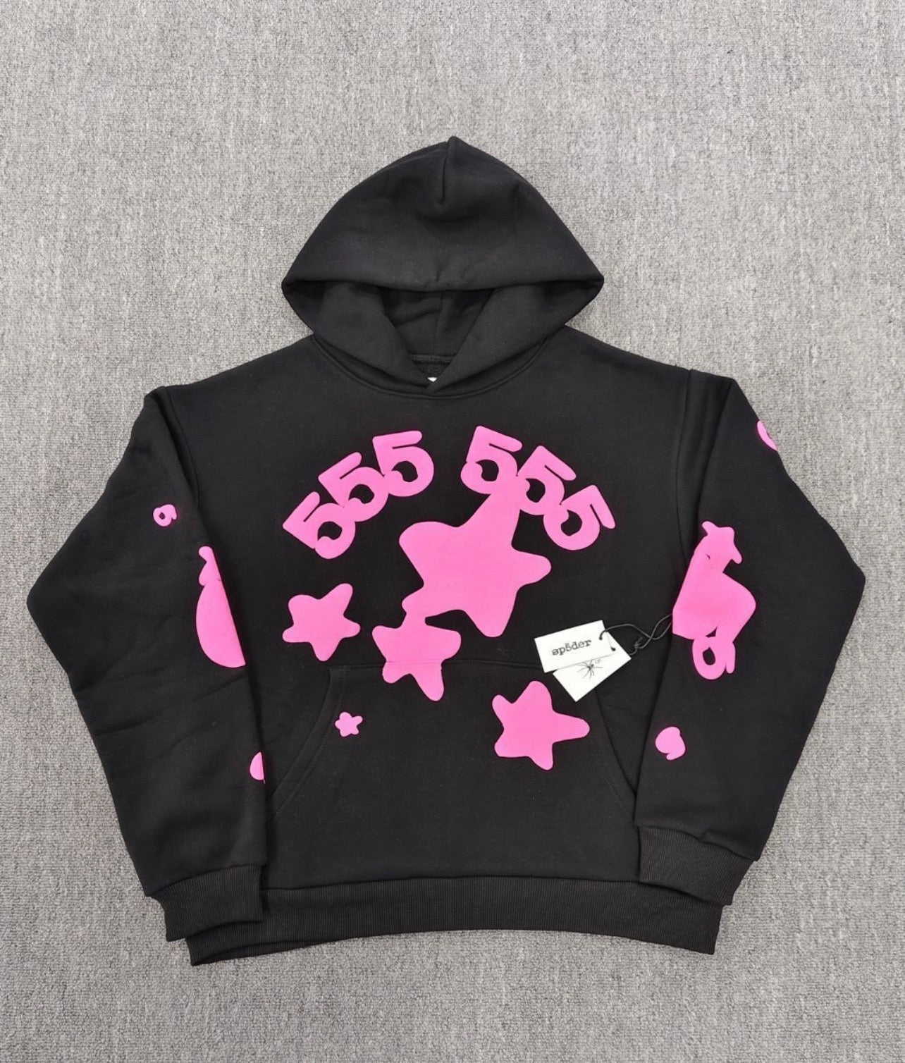 555 Hoodie Black & Pink