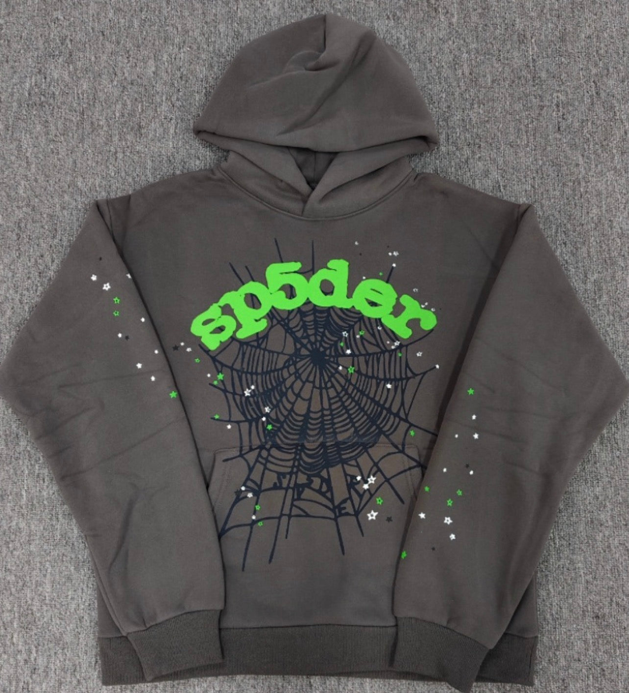 Sp5der Hoodie Grey & Green