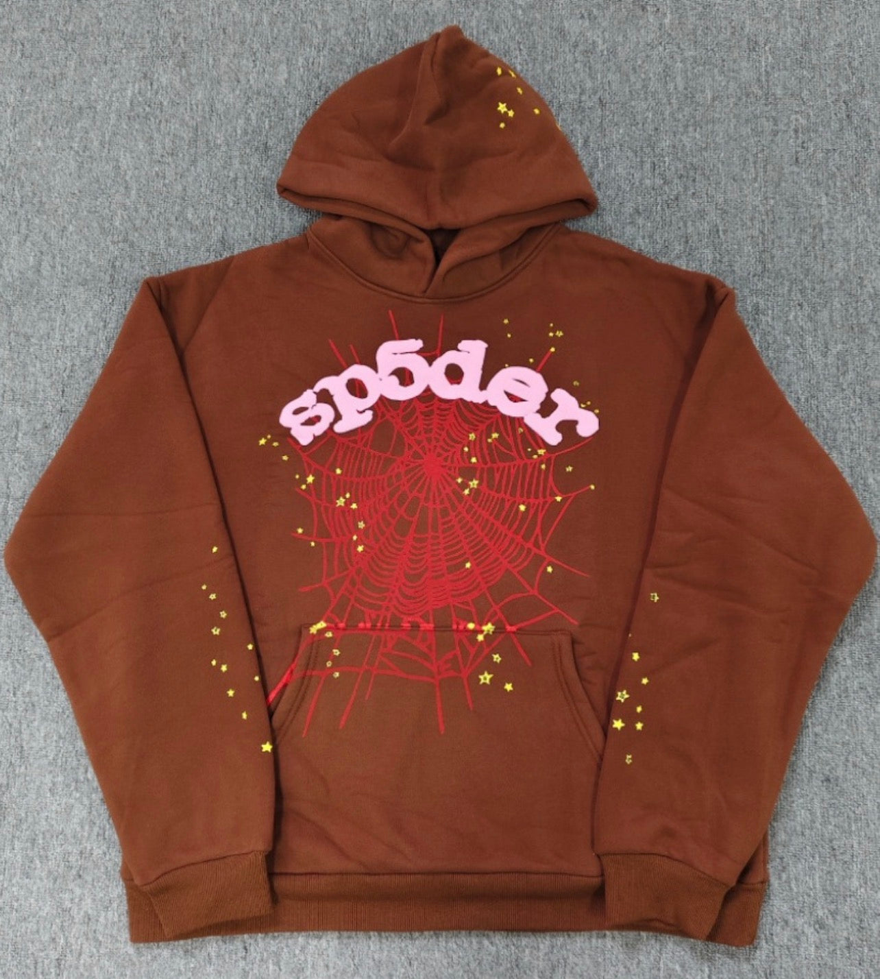 Sp5der Hoodie Brown & Pink