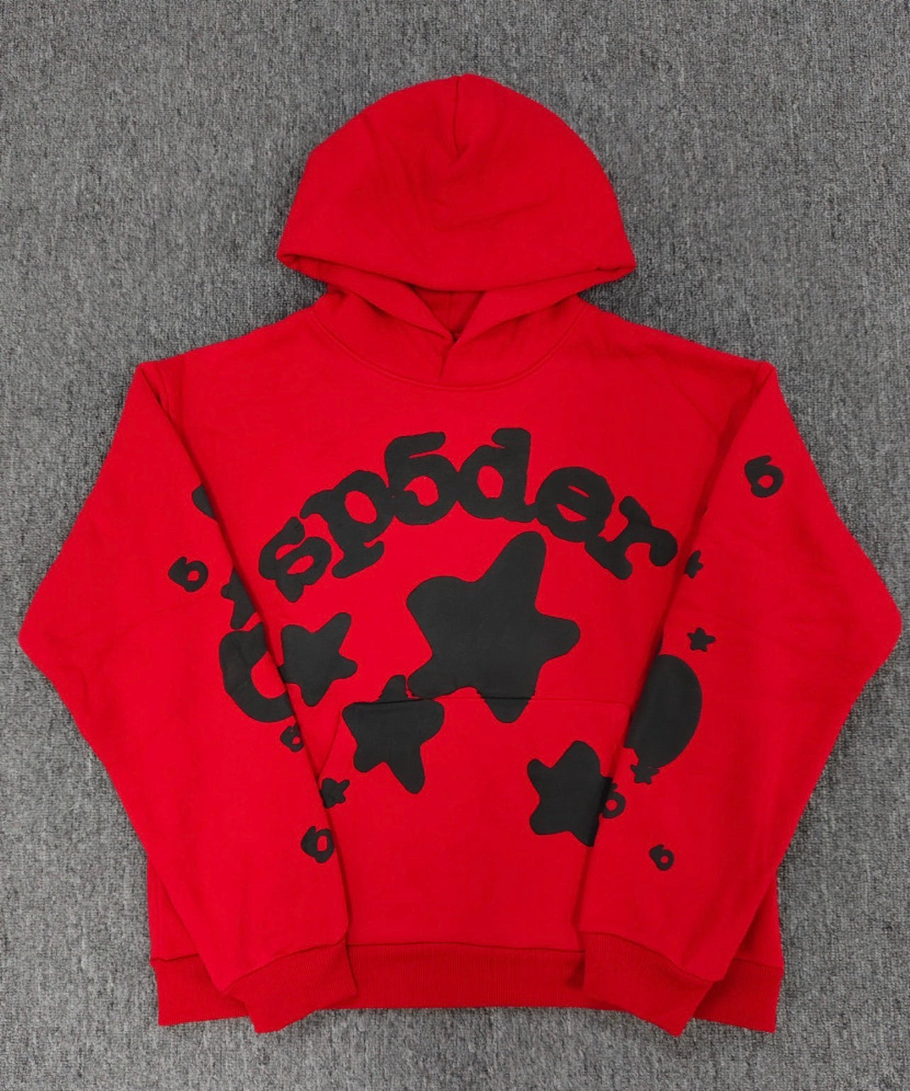 Sp5der Star Hoodie Red & Black
