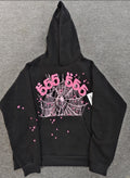 555 Hoodie Black and Pink