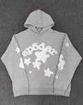 Sp5der Star Hoodie Light Grey