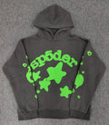 Sp5der Star Hoodie Grey & Green